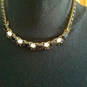 Monet Vintage Onyx Crystal necklace